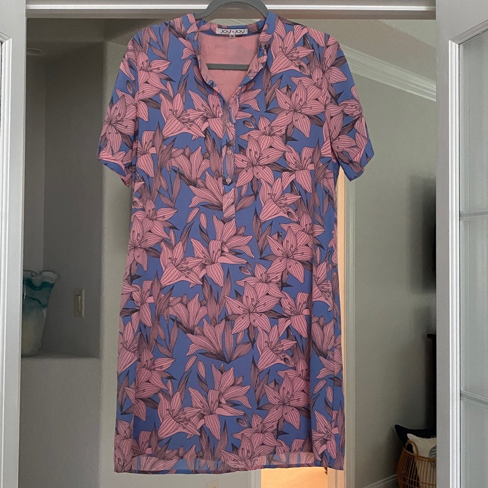 Joy Joy, Floral Pink and Blue Dress